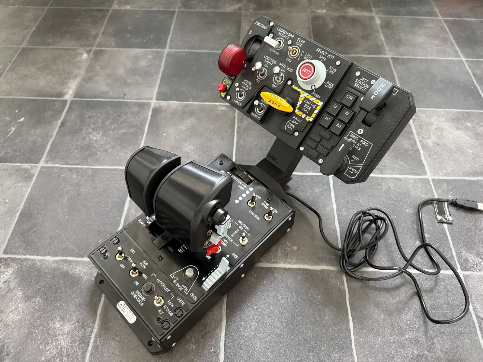 Thrustmaster Warthog throttle Mount for Winwing PTO2 Panel