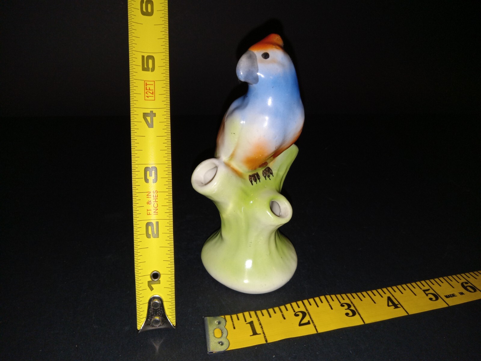 Czech Parrot Bud Vase Czechoslavakia Bird Vintage 5.5"