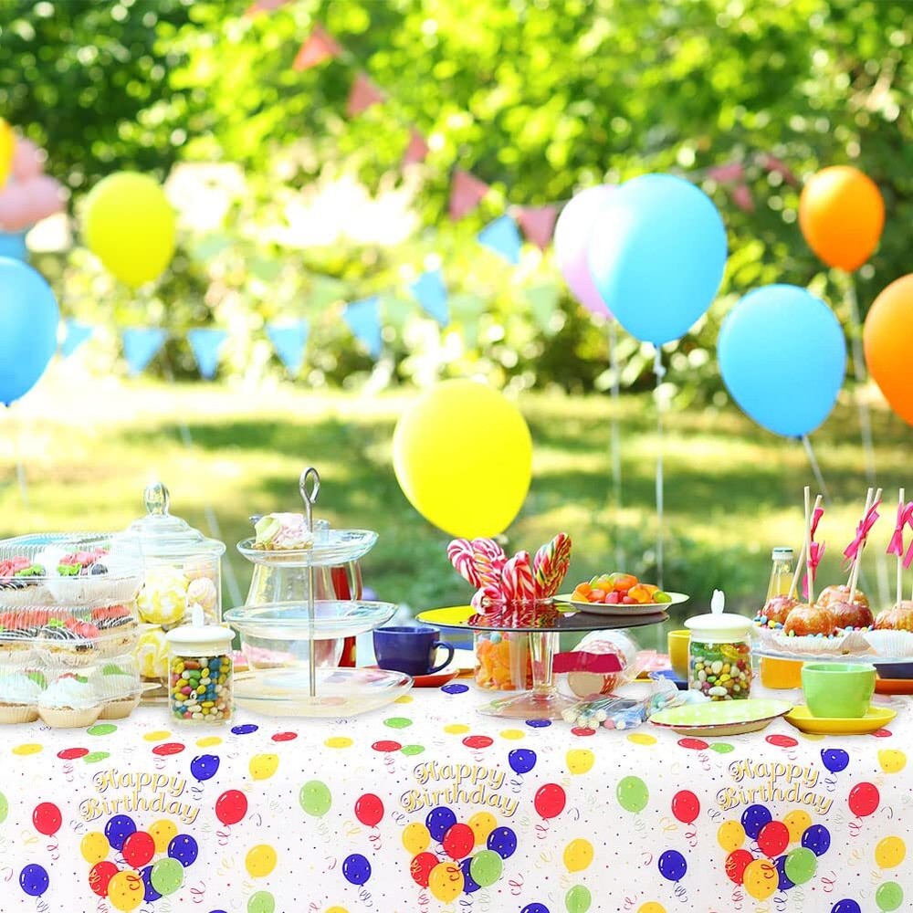 Colorful Balloons Plastic Tablecloth Rectangle - 2 Pcs