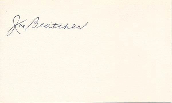 Joe BRATCHER / Signature Signed