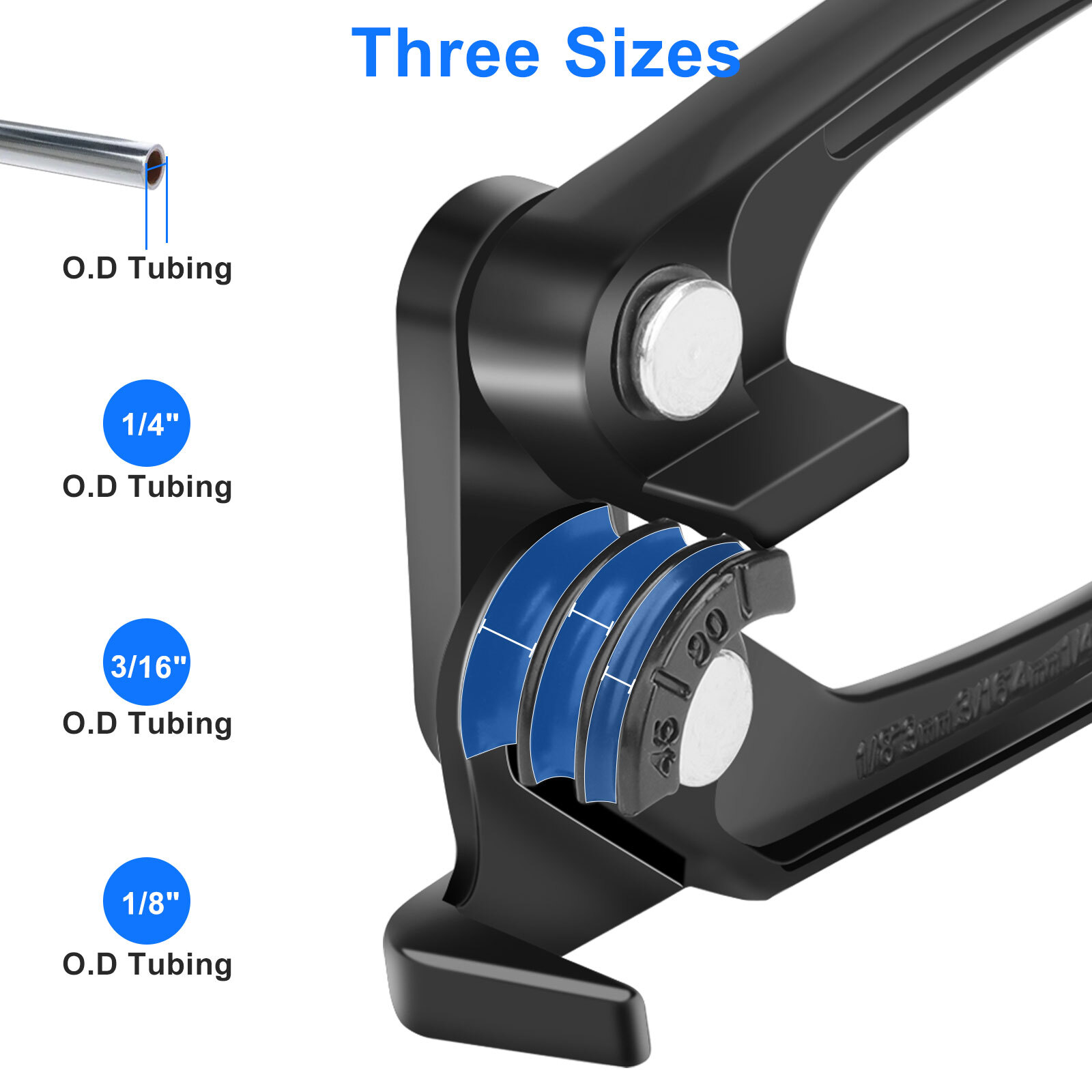 1/8 3/16 1/4" Tube Bender Tubing Fuel Brake AC Refrigerant Line Bending Tool