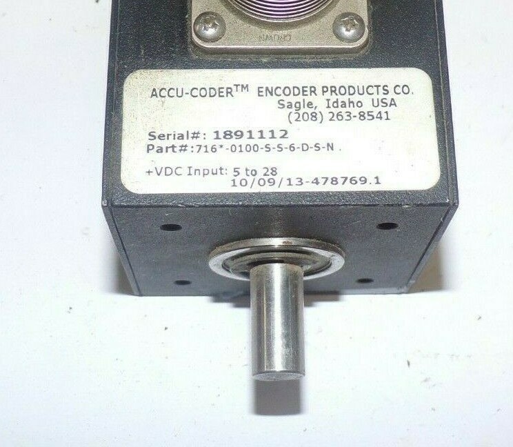 ACCU-CODE, INCREMENTAL SHAFT ENCODER, 716*-0100-S-S-6-D-S-N, 5-28V, DUAL SHAFT