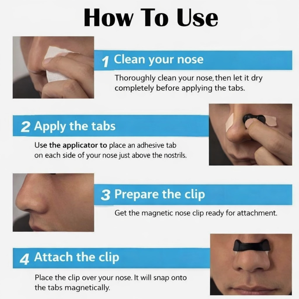 30PCS Magnetic Nasal Dilator Anti Snoring Nose Breathing Clip Sleep Aid Kit