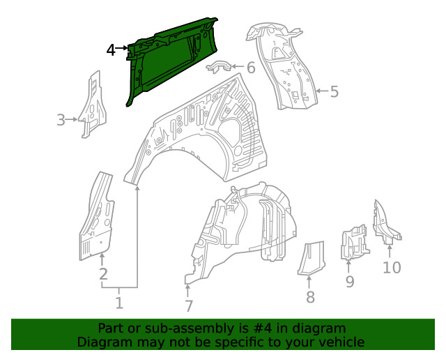 Genuine GM Driver Side Quarter Panel 84650851