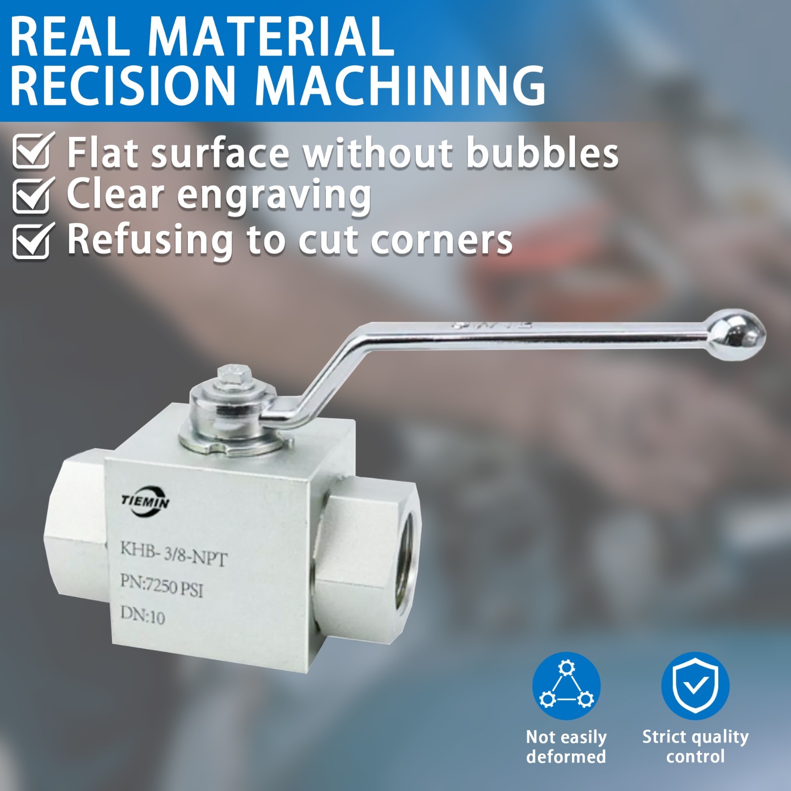 3/8Inch NPT 7250PSI 2way High Pressure Hydraulic Ball Valve