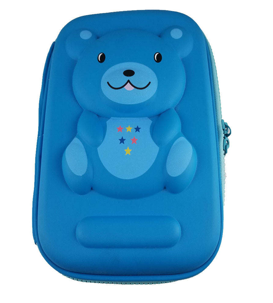 Pencil case  3d bear blue   Anti-Shock