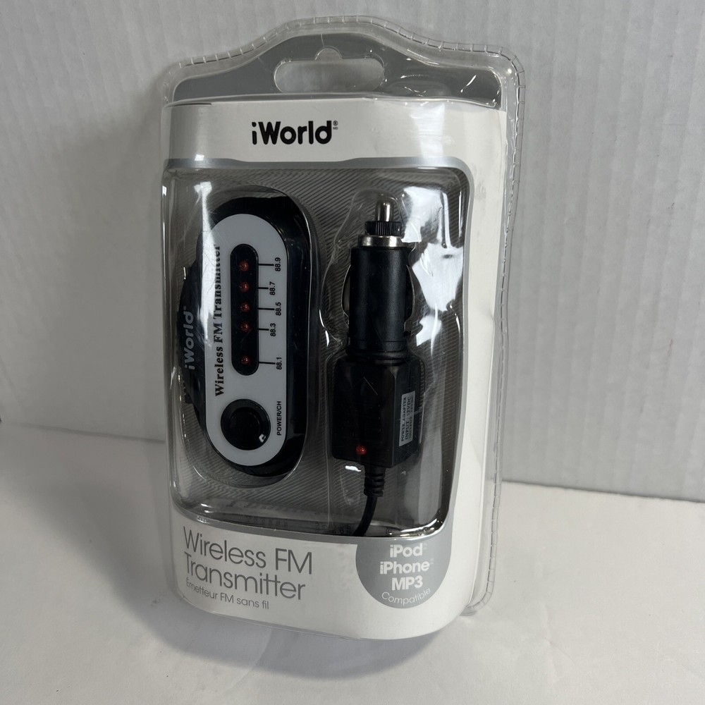 NEW iWorld Wireless FM Transmitter for iPod, iPhones, MP3 players Music Casting