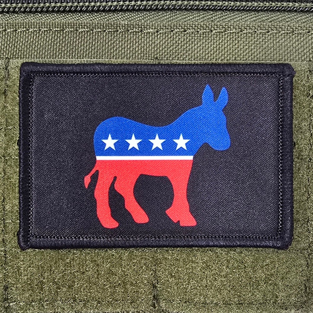 Democrat Donkey Patch Roundel Moral Meme Tactical USA Hook & Loop 3x2
