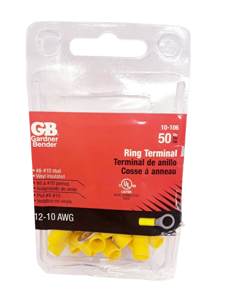 Gardner Bender 10-106 #8 #10 Stud Ring Terminal - Professional Grade Electrical