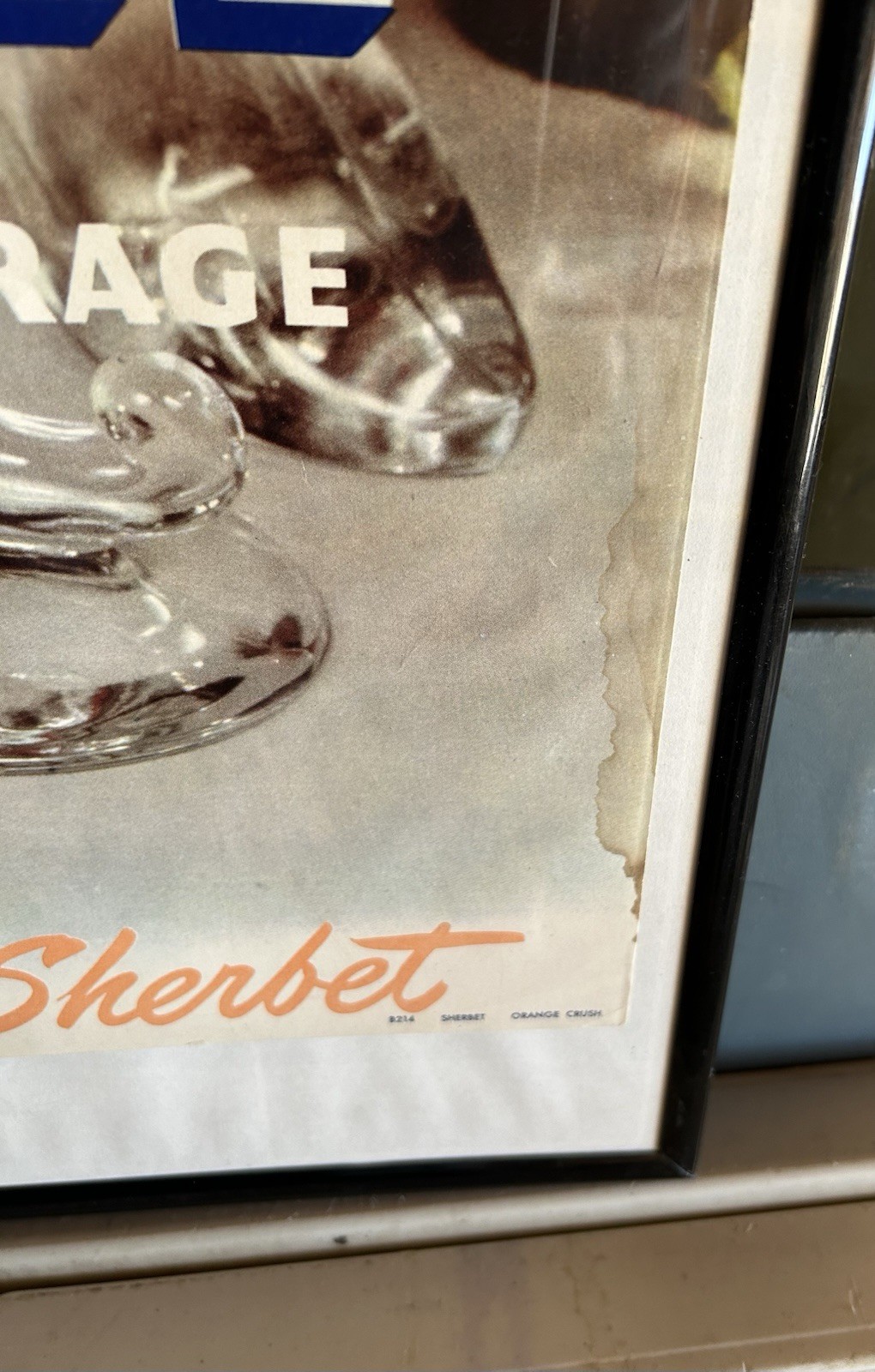 1940s Paper Orange Crush Sign