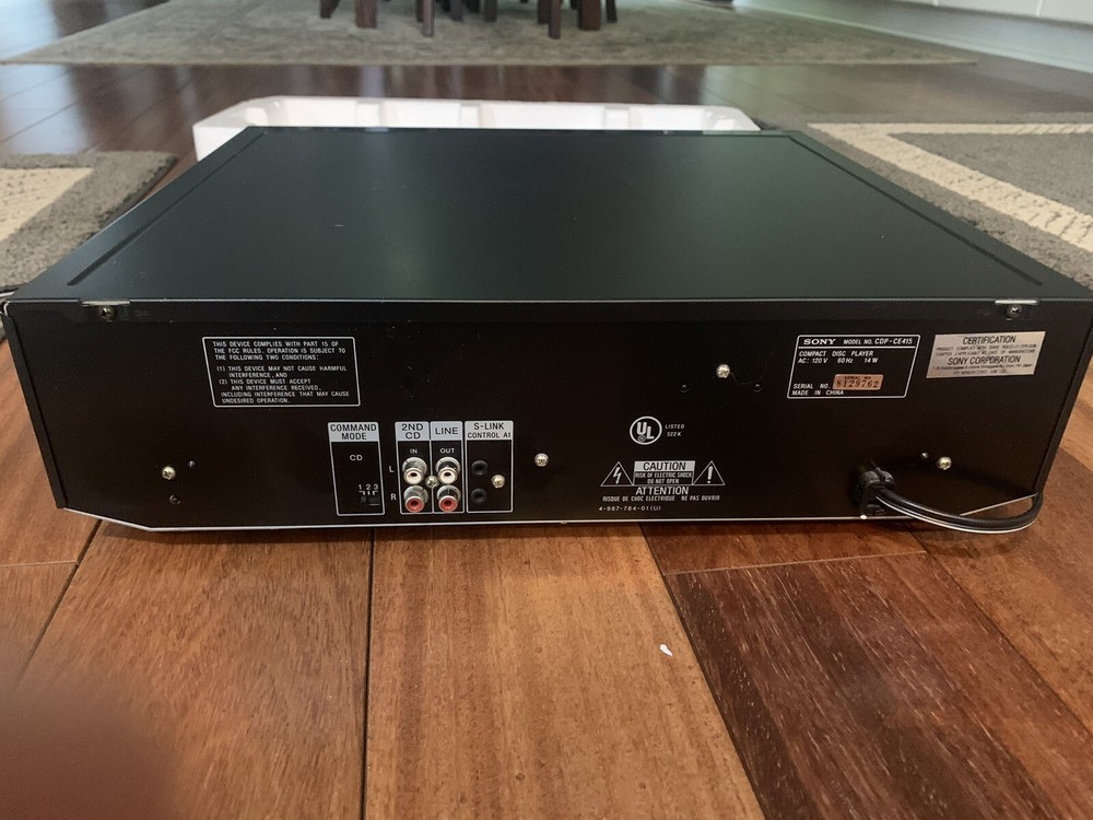 Sony CDP-CE415 Storage CD Control 5 Disc Changer Player W/remote & Cords In Box