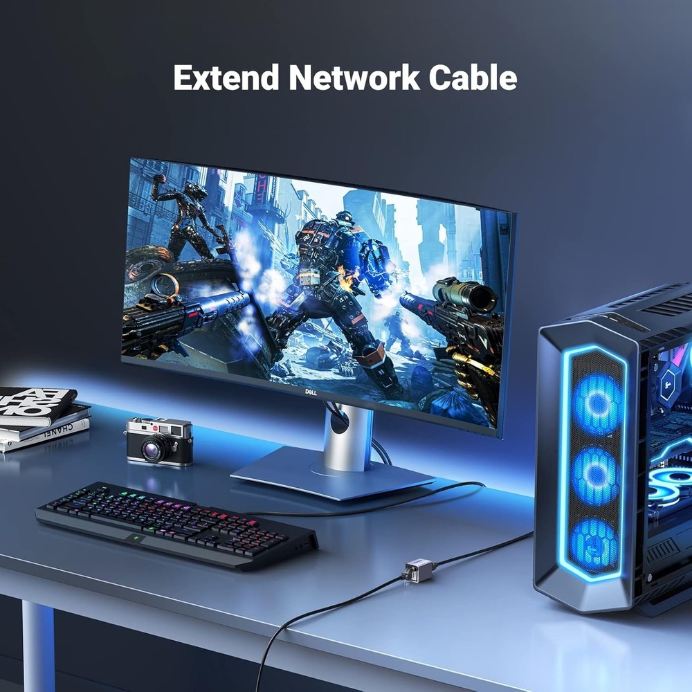 High-Speed Ethernet Coupler - 10Gbps Data Transfer, 328ft Extend, Durable Design