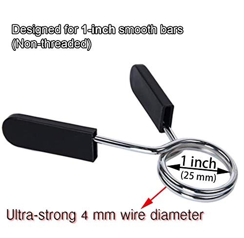 4 Pack Spring Clip Collars, 1 inch (25 mm) for Smooth Dumbbell Handle ..