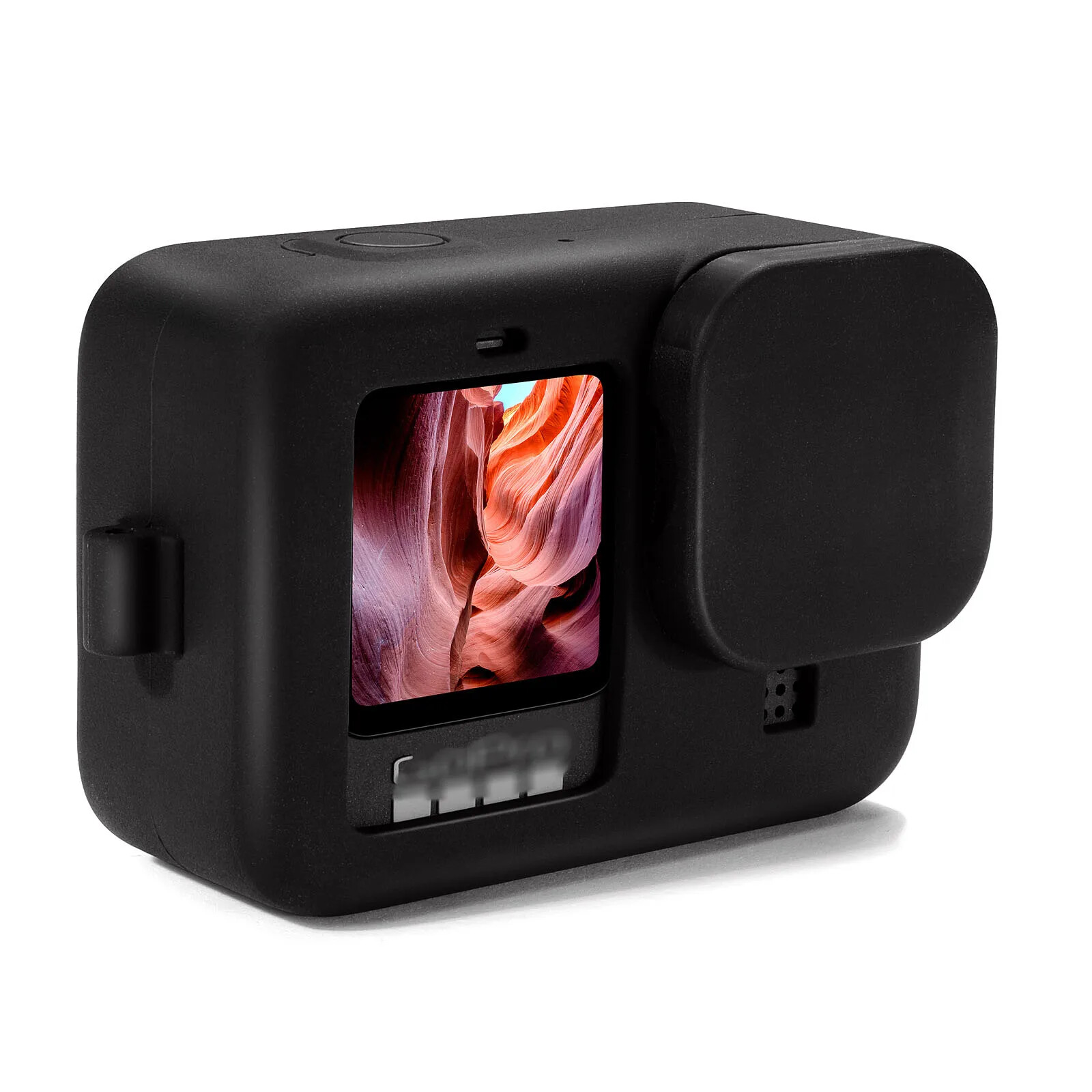 Black Silicone Case for GoPro Hero 12/11/10/9 Screen Protectors Lens Caps Kit