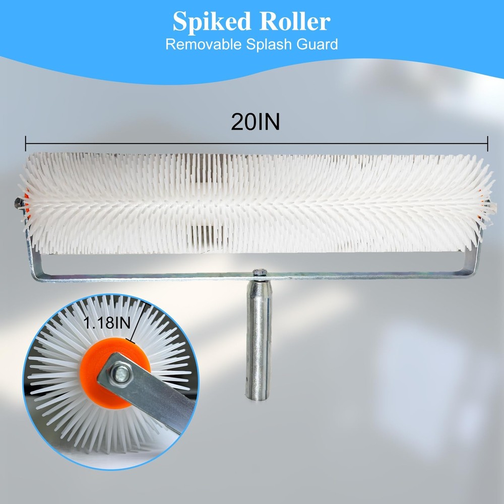 Self-Leveling Floor Tool Kit with Spiked Roller, Epoxy Floor Tools, Paint Rol...