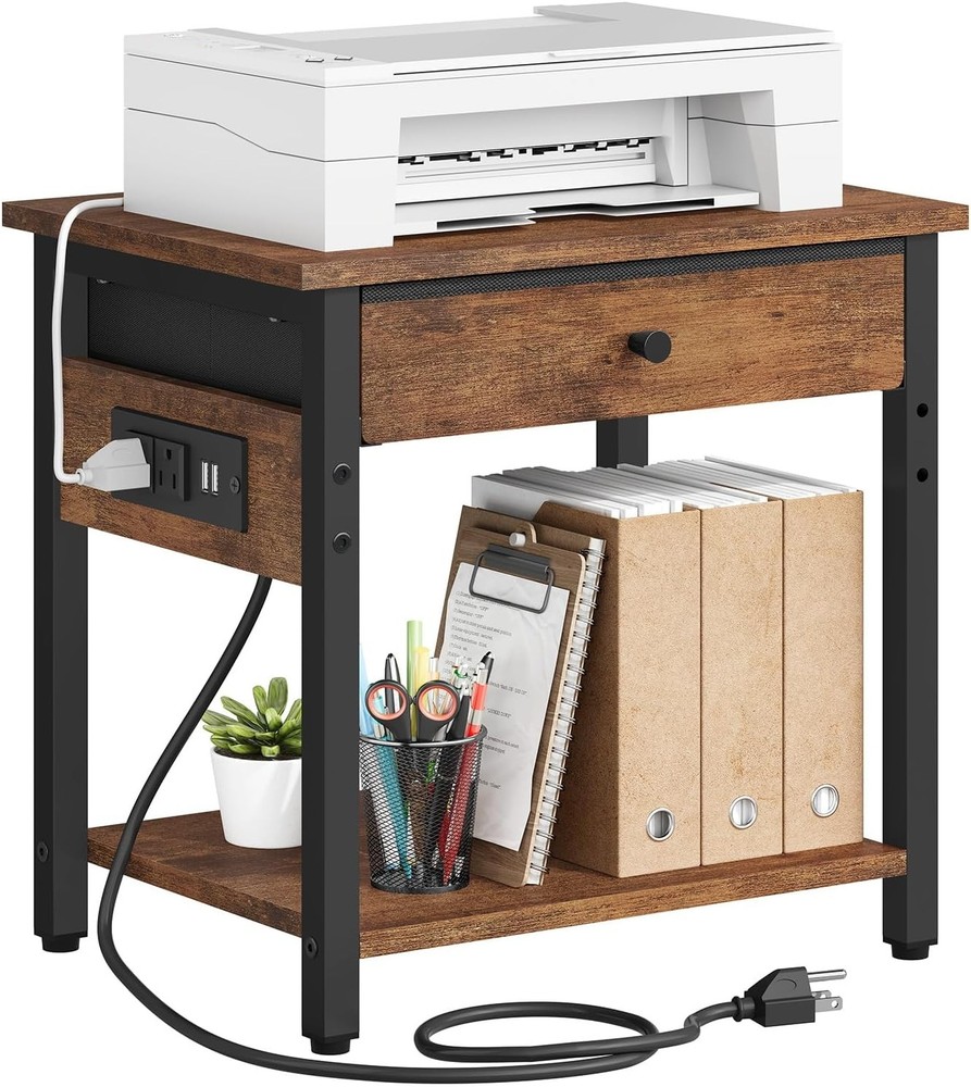 Printer Stand-Desktop Shelf Storage Organizer Printers,Small End Table Book