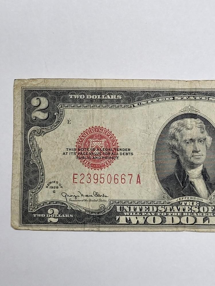1928 G RED Seal $2 United States Note CHEAP !!!