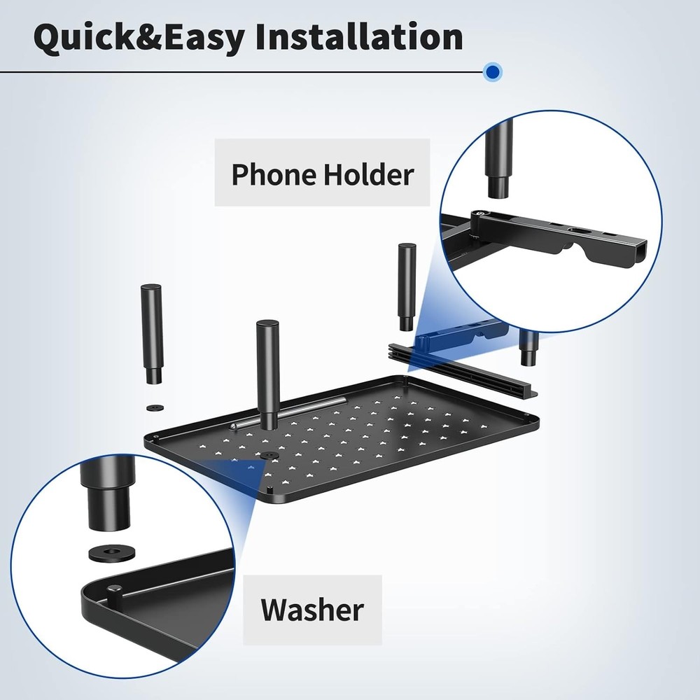 Adjustable 2 Pack Computer Monitor Stand - Easy Assembly & Organizing Solution