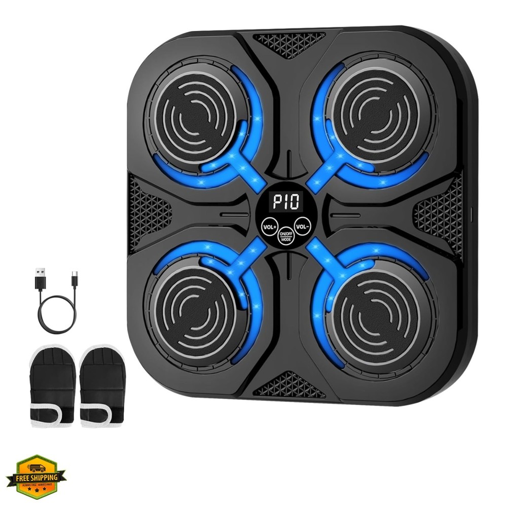 Music Boxing Machine,Interactive Punching Trainer with LED Lights,Large Wall ...