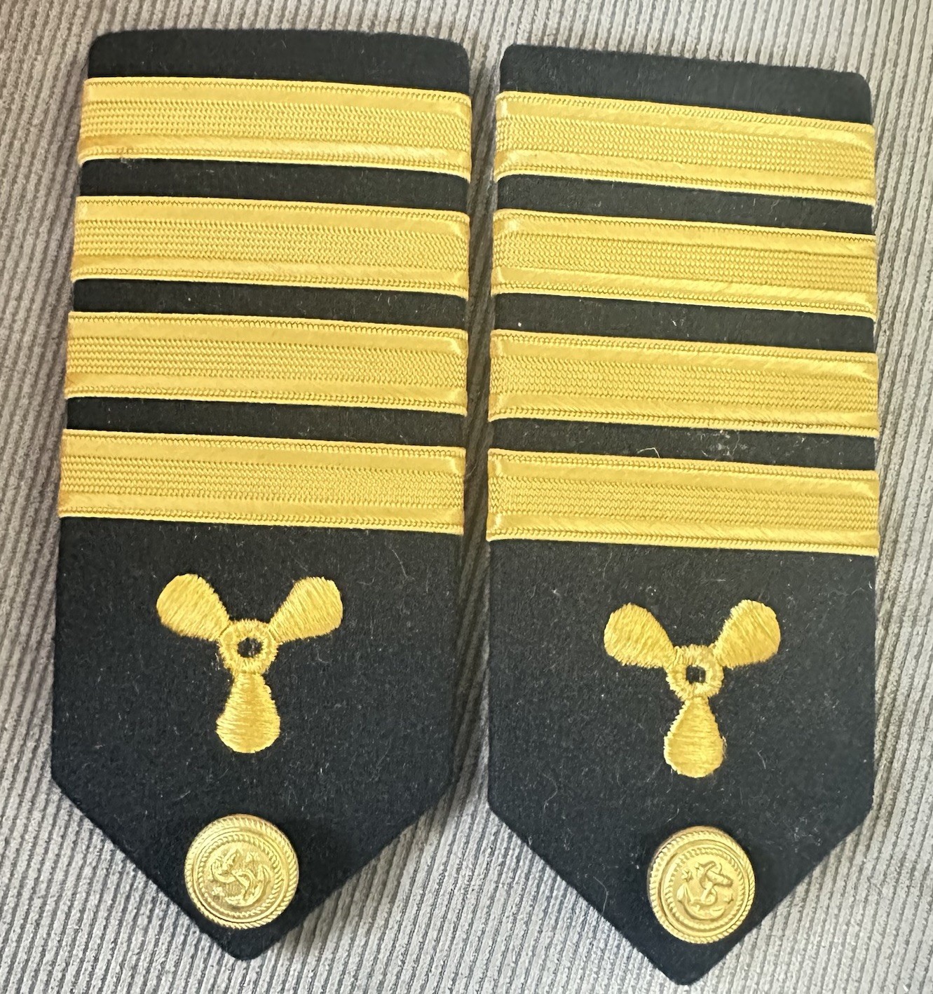 WWII Naval Uniform 4 Bar Pair Shoulder Epaulette Boards PROPELLER S. Appel & Co.