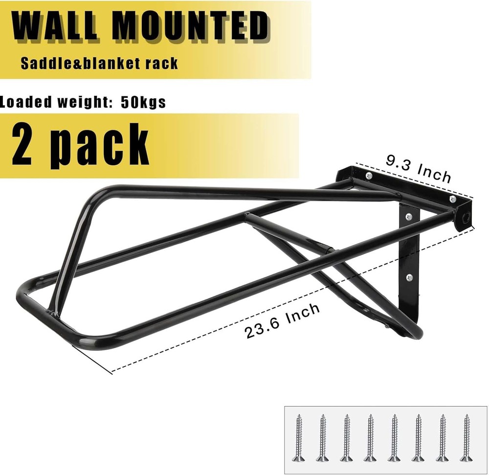 2 Pack Folding Saddle Rack,Wall Mounted Saddle Rack Stand Western