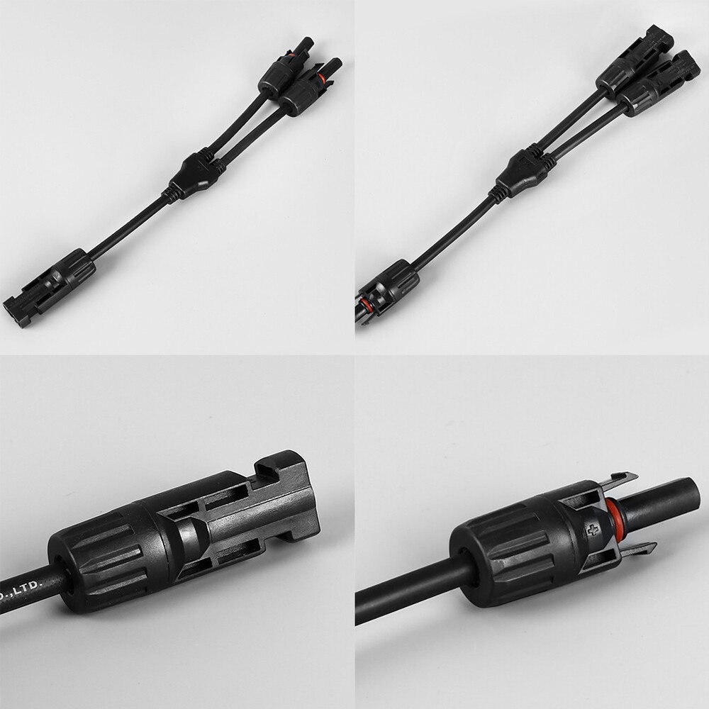 US 2 Pcs Solar Connectors Y Branch Parallel Adapter Cable Wire Waterproof Tool