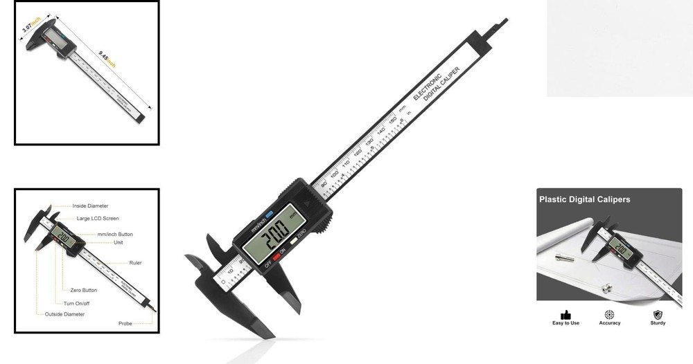 High Precision Digital Caliper 0-6 Inches - Inch & Millimeter Conversion Tool