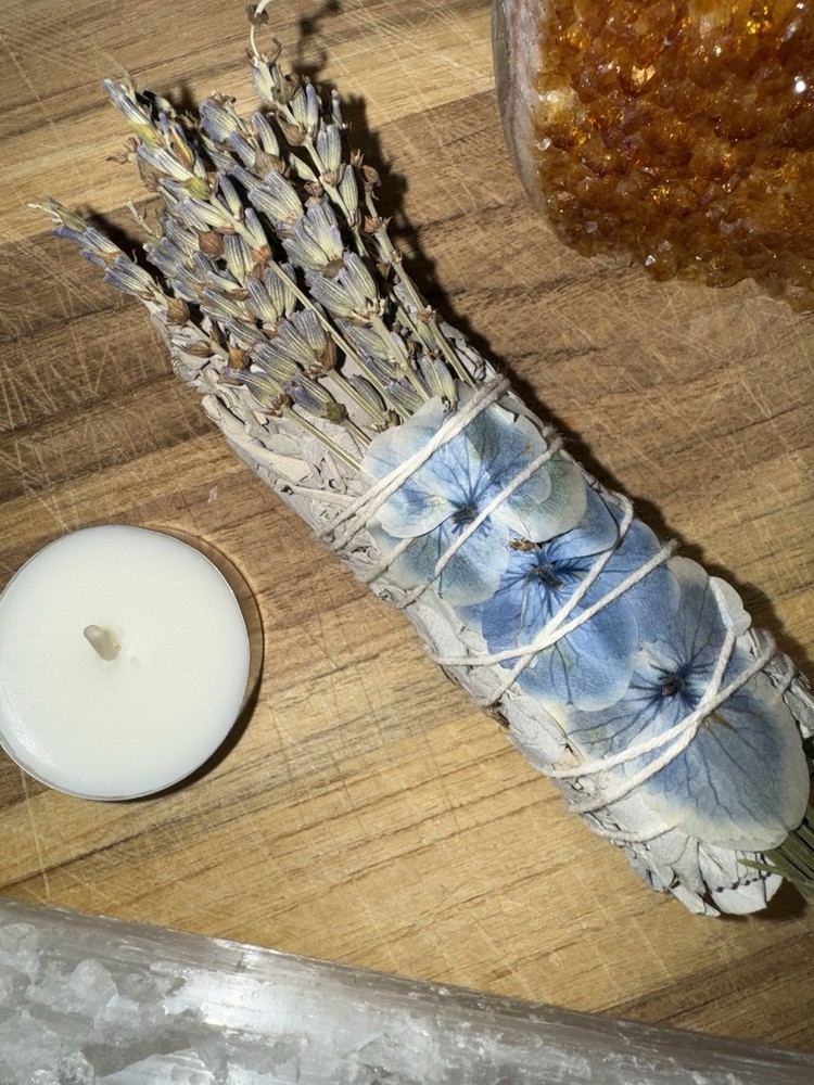 Sage Bundle with Dried Flowers