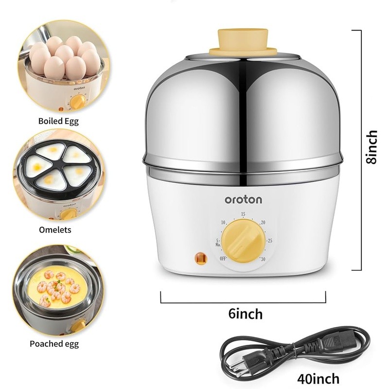 Multi-Function 9 Egg Cooker Electric Hard Boiled Poached Omelet Auto Shut-Off US