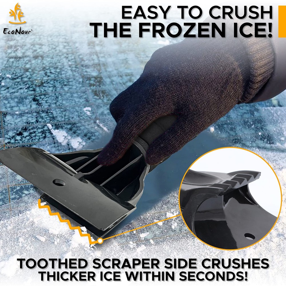 EcoNour Ice Scraper for Car Windshield (2 Pack) | Window Snow Scraper for Car...