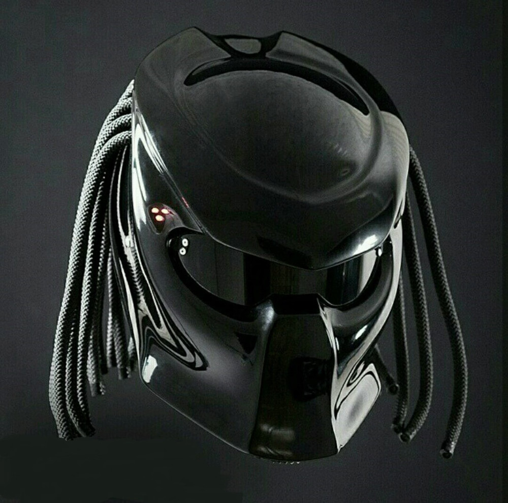 THE PREDATOR MOTORCYLE HELMET BLACK GLOSS (DOT & ECE CERTIFIED)