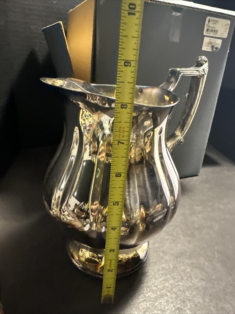 Waterford Silver Plated Pitcher 8” Fine Silver Gifts w/ Tag & Box #P