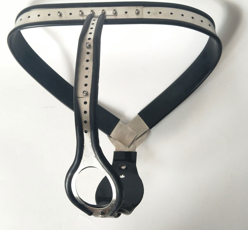 Female Chastity Belt Device Stainless Steel Pants Back SPLIT + Plug Removable