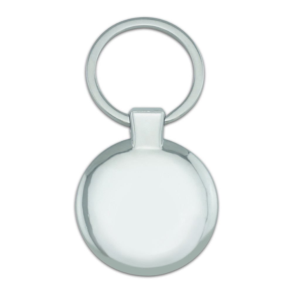 Headphone Chimp Monkey Wall Classy Round Chrome Plated Metal Keychain