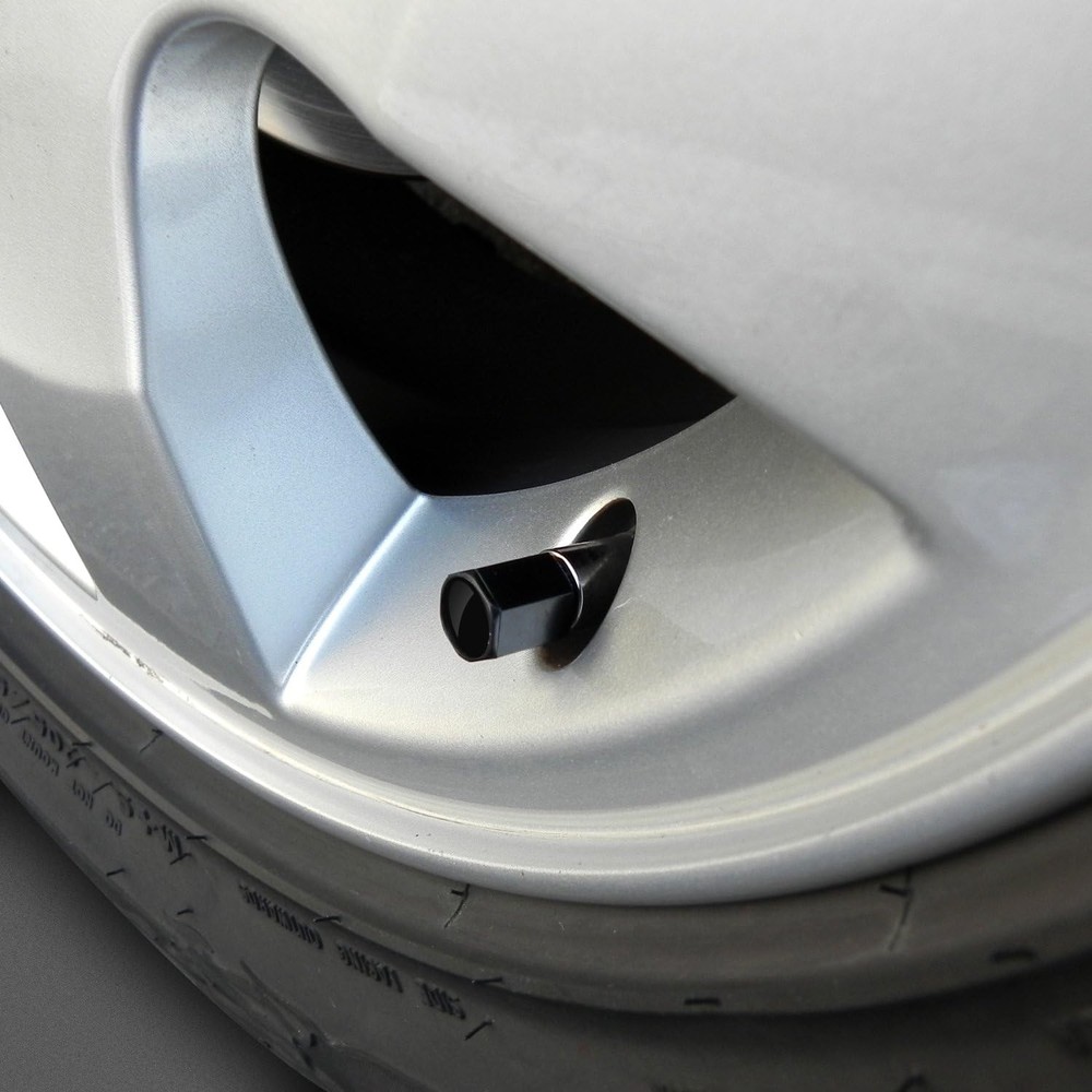 Dodge Black SRT Logo Tire Stem Valve Caps