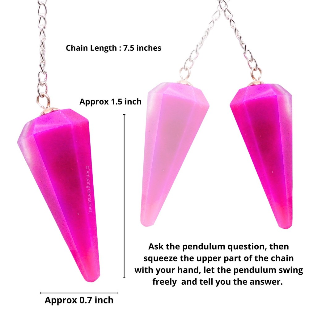 Pink Onyx Dowsing Crystal Pendulum