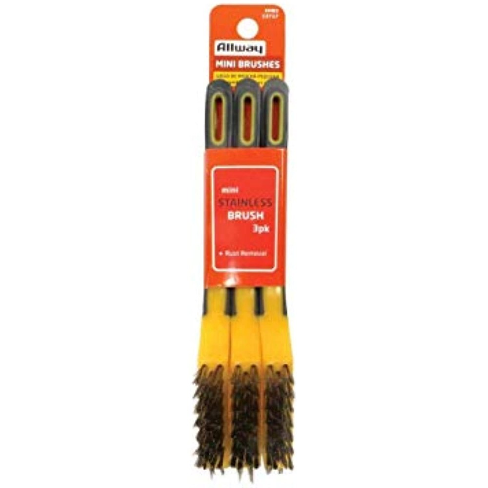 Allway Tools SMB3 Stainless Mini Wire Brush 3 Pack