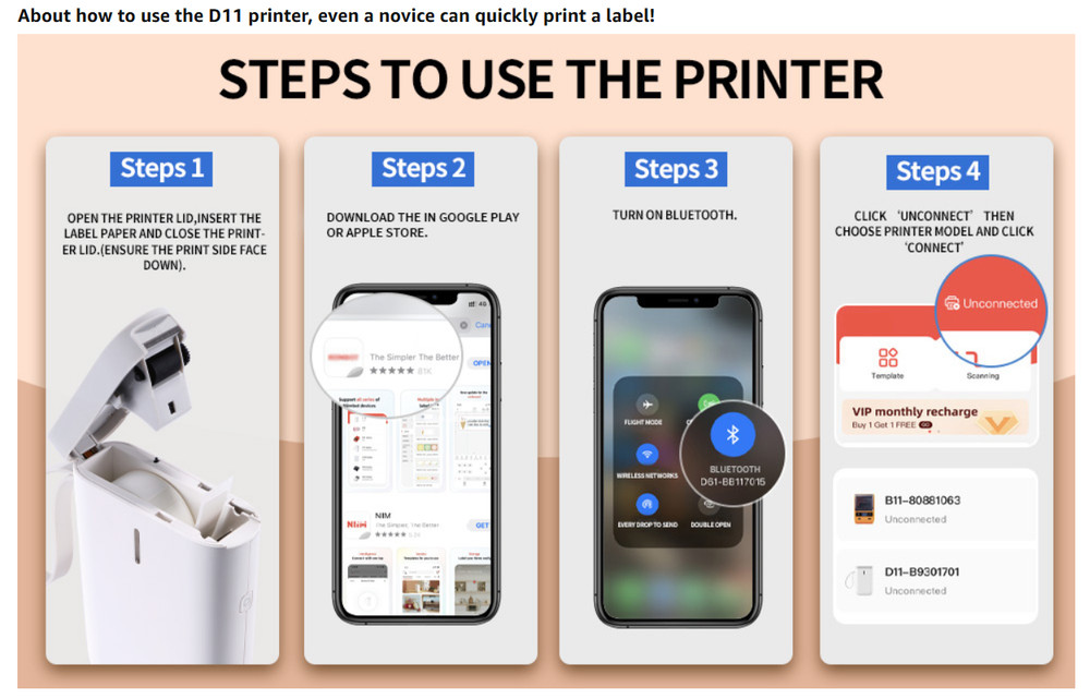 NIIMBOT D11 Label Maker Machine Label Printer Portable Special Edition