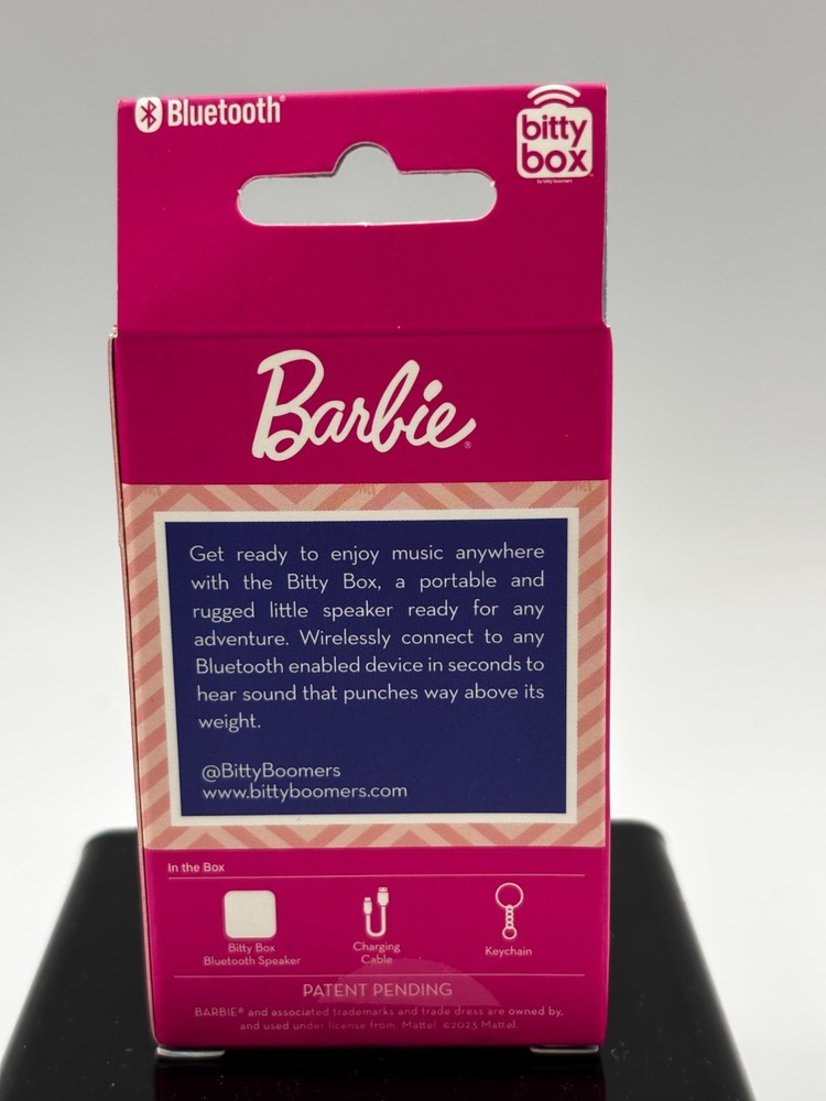 BARBIE Bitty Box Mini Bluetooth Speaker With Keychain NEW