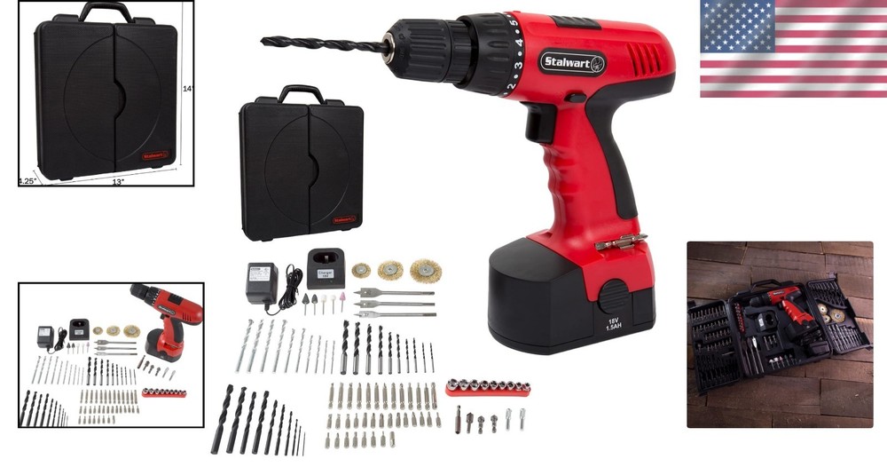 18V Cordless Drill Set - 89-Piece Kit with Rechargeable Battery & Assorted Bits
