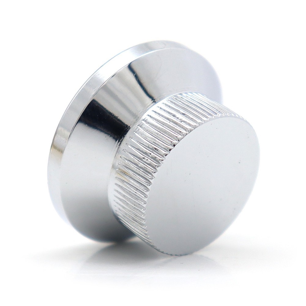 4Pcs Metal Hat Top Flat Top Bass Knobs Guitar Knobs Push-in Control Knobs Silver