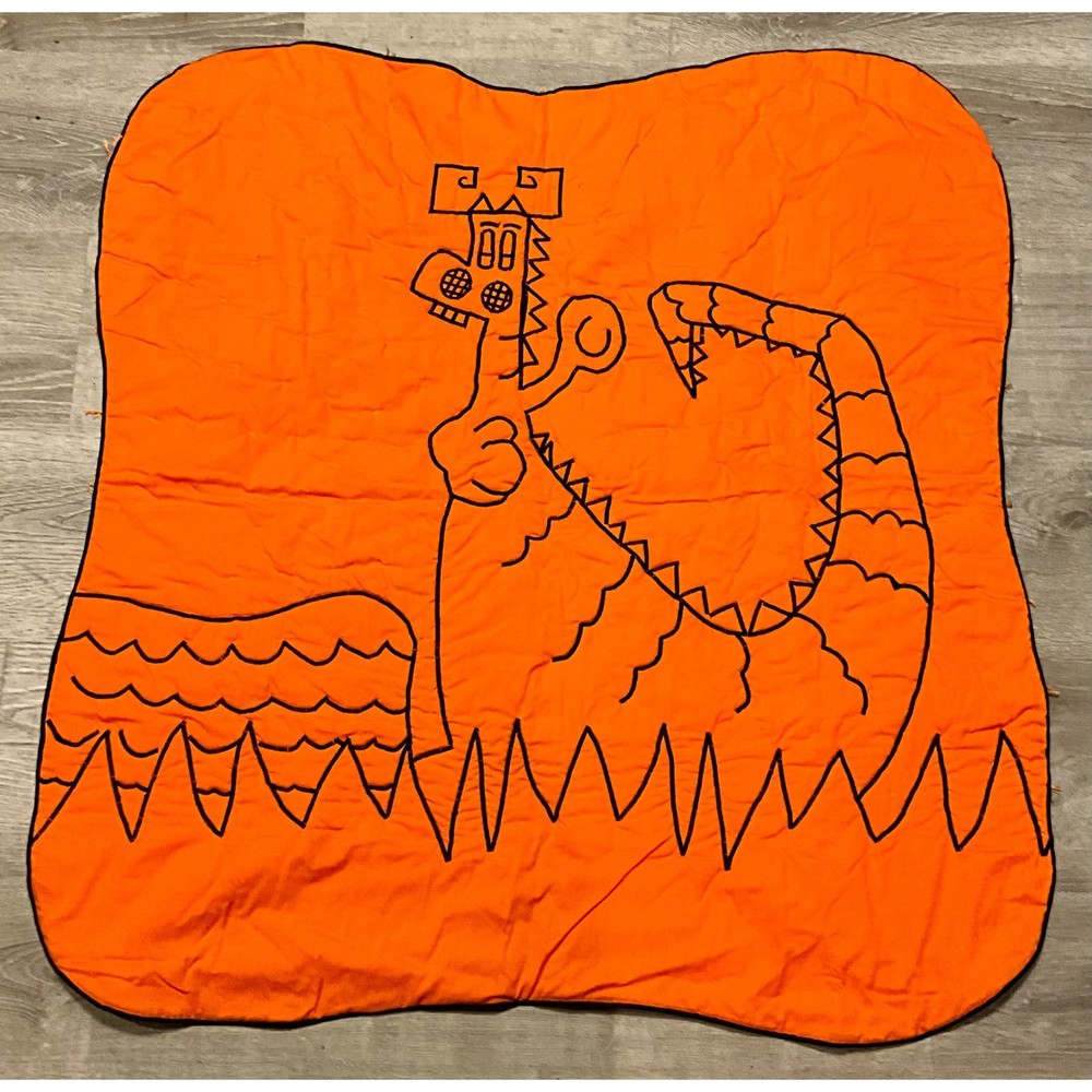 Vintage Handmade Dragon Quilt 40x40