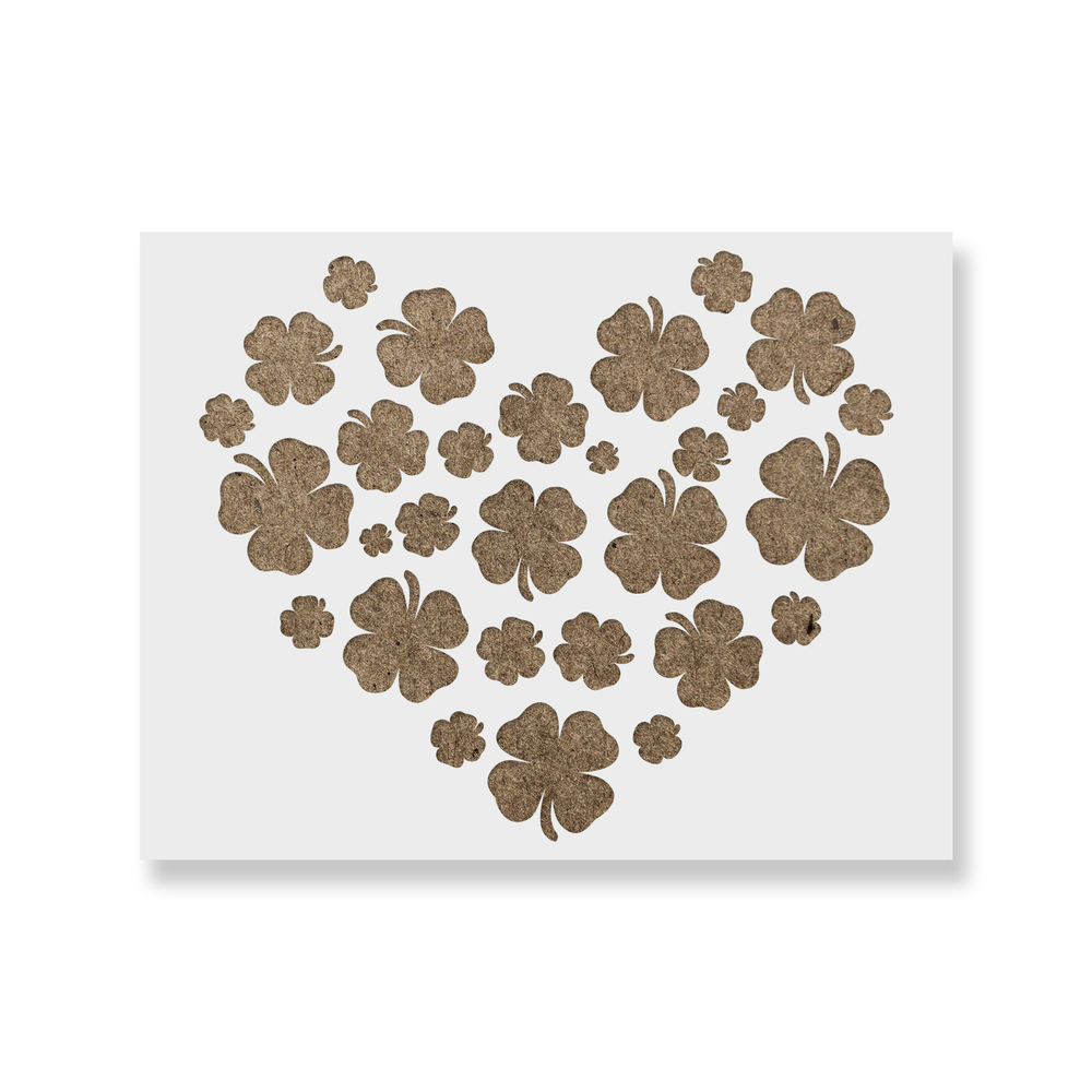 Heart Shamrocks Stencil - Durable & Reusable Mylar Stencils
