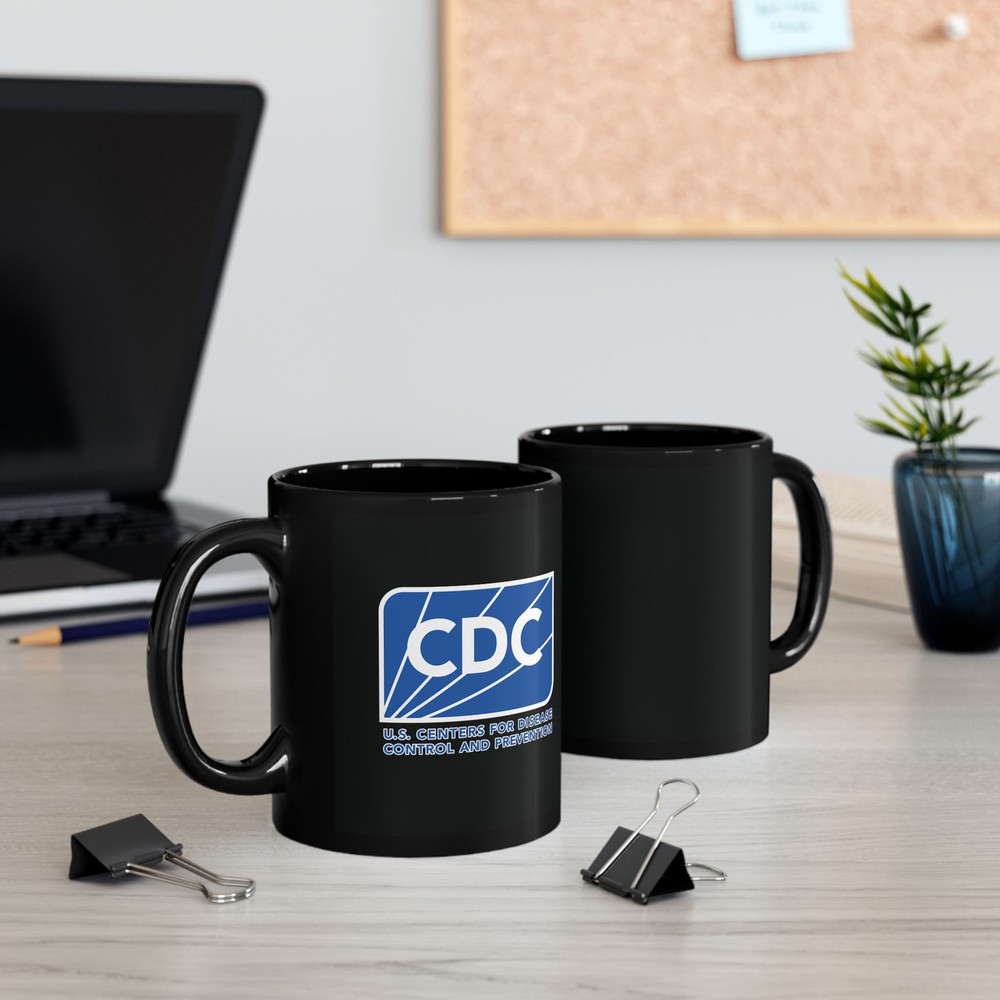 CDC Centers for Disease Control Logo Premium Black Coffee Mug