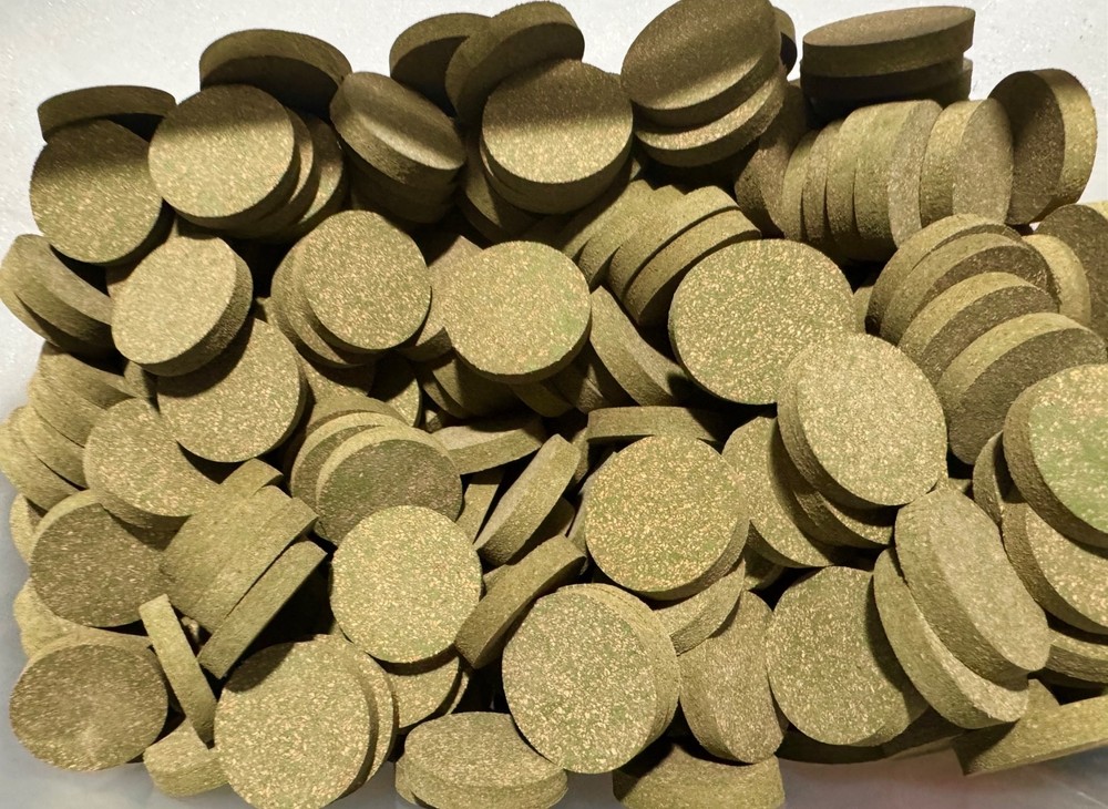 Cork Rings, 12 Green Rubberized Solid, 1 1/4” x 1/4”