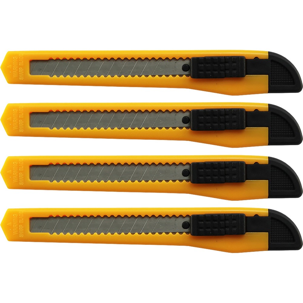 4 UTILITY KNIFE SET BOX CUTTER SNAP-OFF RAZOR BLADES