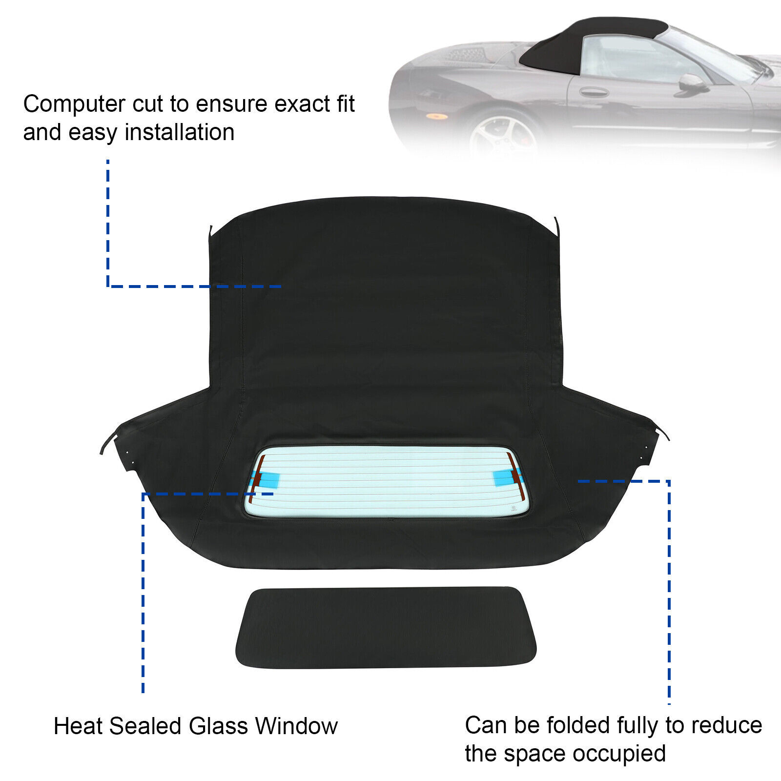 Convertible Soft Top & Heated Glass window Fits For Corvette C5 1998-2004