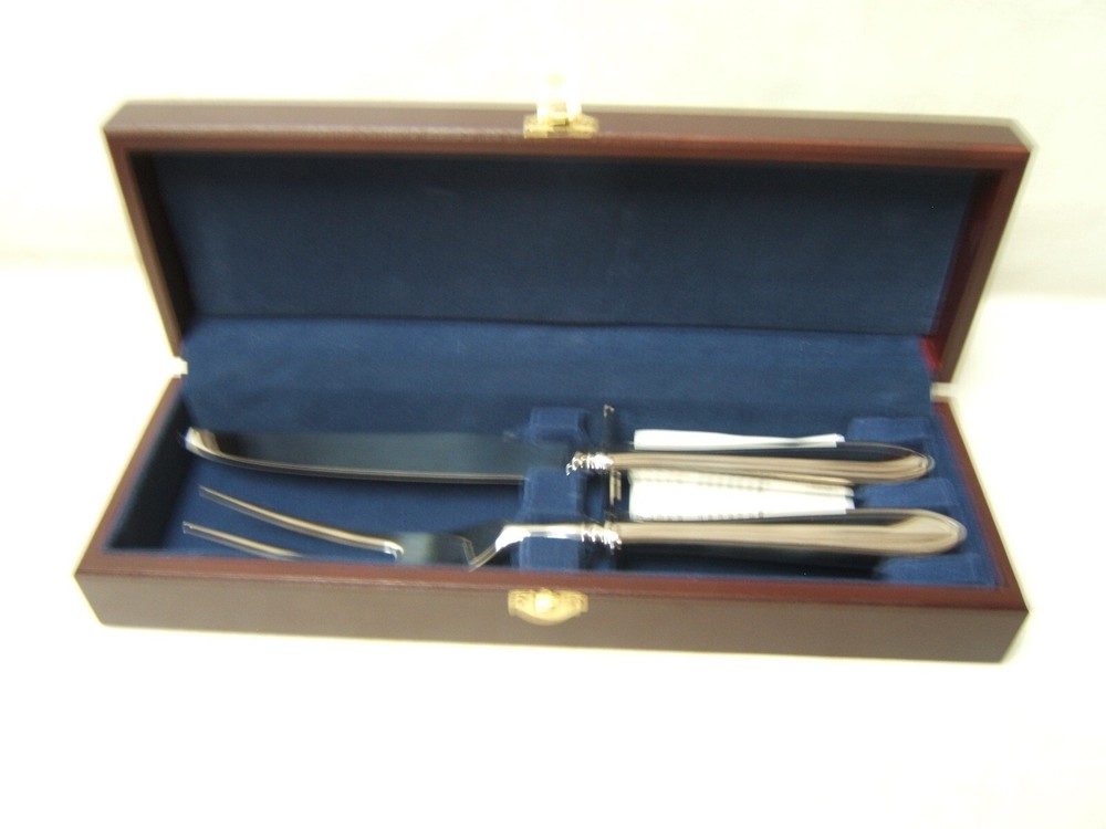Hampton Silversmiths Carving Knife and Fork in Box Excellent Condition