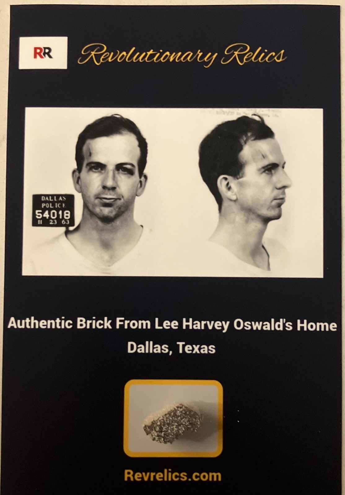 Authentic Brick Piece From Lee Harvey Oswald Home JFK Dallas John F Kennedy