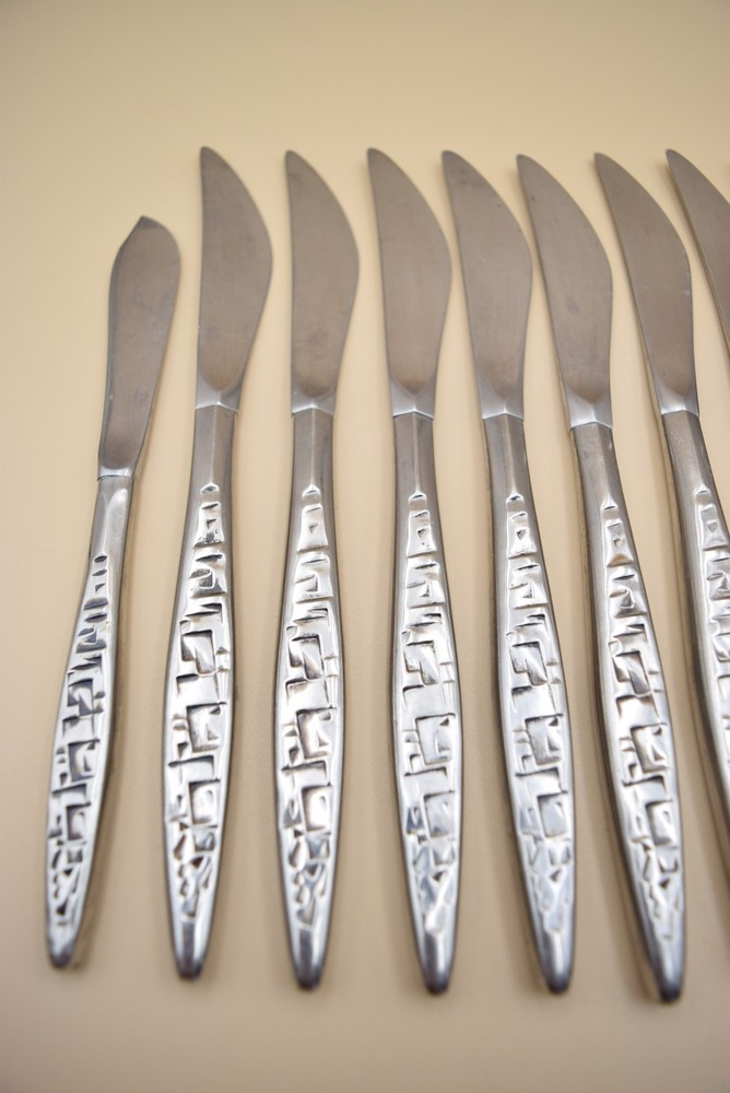 48pc Lyon Cortez Aztec Flatware Set Knives Serving Spoon Dinner Forks Tablespoon